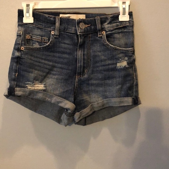 HIGH waist Garage denim shorts size 00 - Picture 1 of 3
